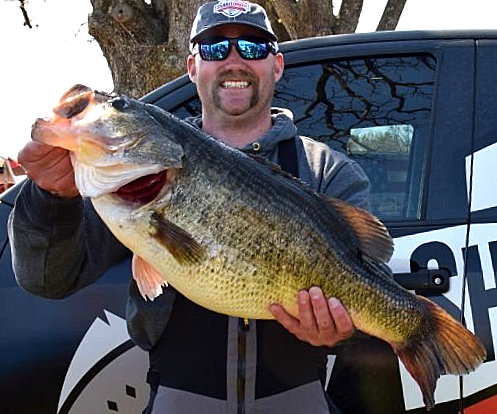 Tanner Spurgin of McKinney reeled in the Legacy Lunker at Lake Fork, weighing in at 15.27 pounds.